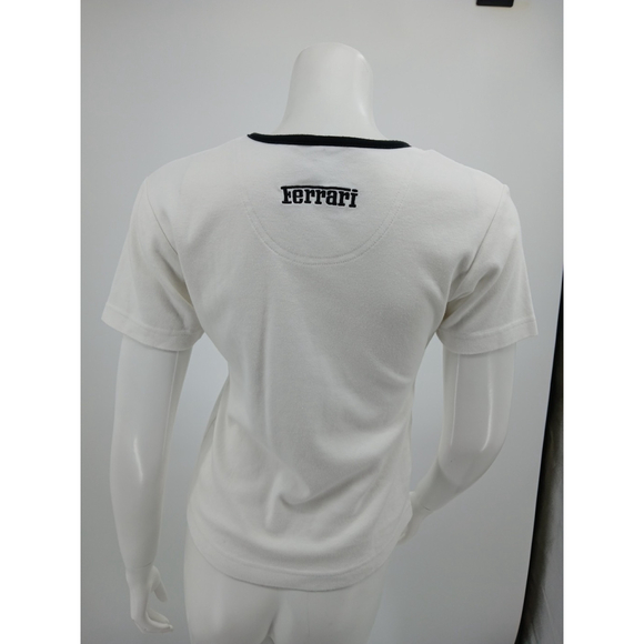 Vintage Ferrari Womens Baby Tee T-Shirt Y2K Official Licensed Product Cotton - Picture 4 of 10